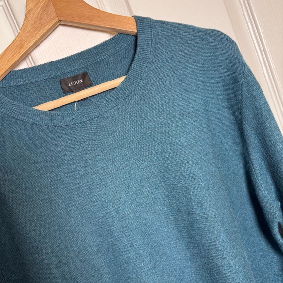 J.Crew Men’s Cotton Crewneck Sweater Teal Blue Green Size M NWT - Picture 3 of 10